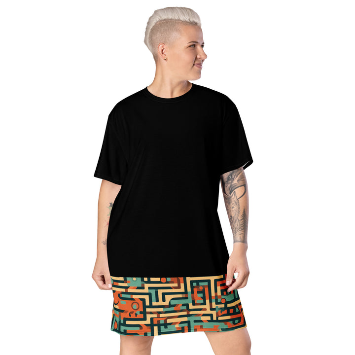 [GeoModa]  Spring Maze T-shirt dress Dress The Hyper Culture