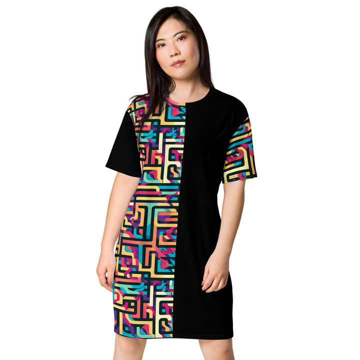 [GeoModa] Carnival Maze T-shirt dress Dress The Hyper Culture