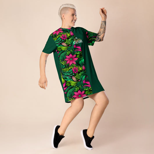 [Floral Bloom] Wild Flora T-shirt dress Dress The Hyper Culture