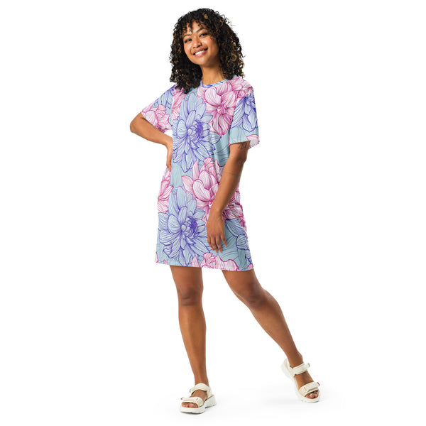 [Floral Bloom] Dahlia Gloom T-shirt Dress