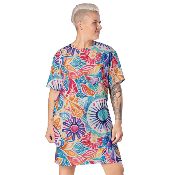 [Gypsy Soul] Blooming Scribbles T-shirt dress