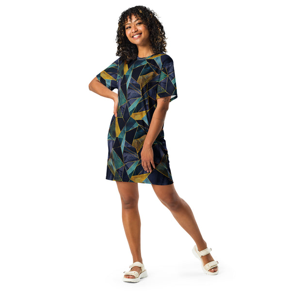 [GeoModa] Noir Shards T-shirt Dress