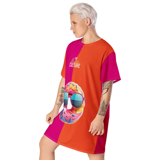 [Suga Rush] Color Block Donut T-shirt dress Dress The Hyper Culture