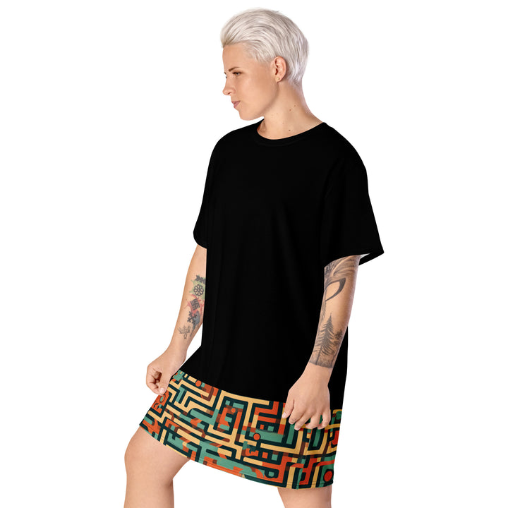 [GeoModa]  Spring Maze T-shirt dress Dress The Hyper Culture
