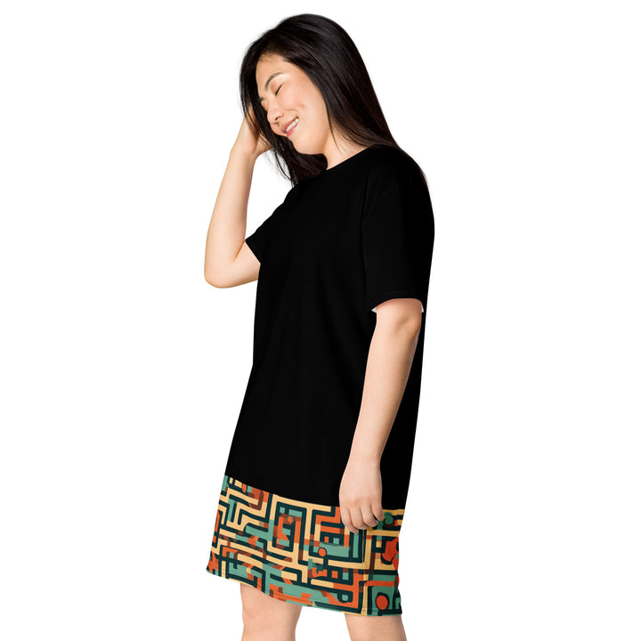 [GeoModa]  Spring Maze T-shirt dress Dress The Hyper Culture