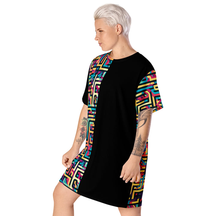 [GeoModa] Carnival Maze T-shirt dress Dress The Hyper Culture