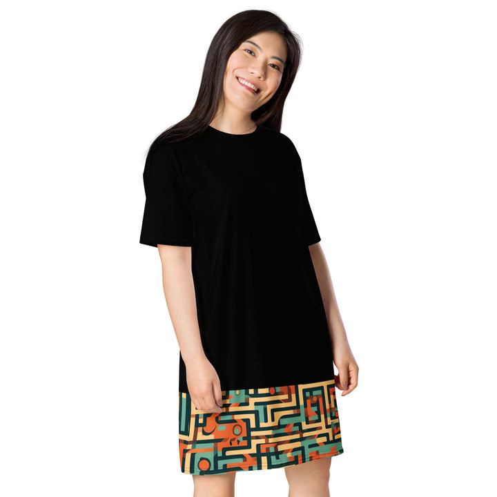 [GeoModa]  Spring Maze T-shirt dress Dress The Hyper Culture