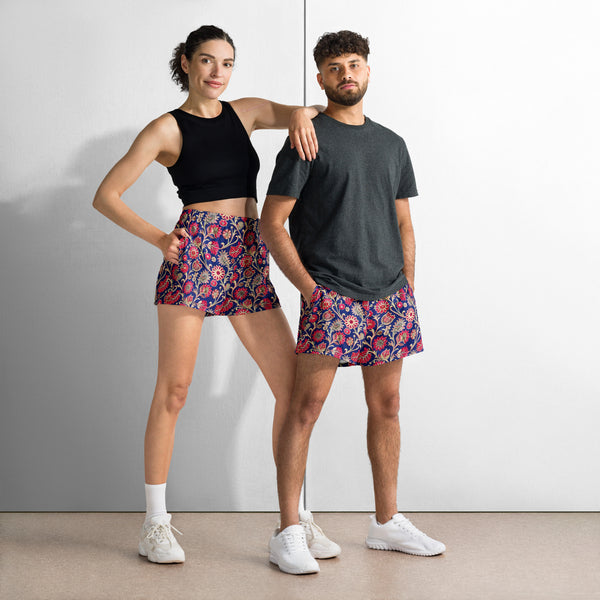 [Floral Bloom] Ruby Heritage Unisex Athletic Shorts