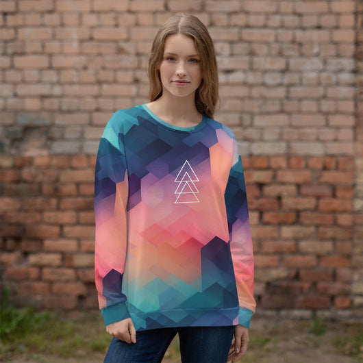 [GeoModa] Cubic Blush Unisex Sweatshirt Sweatshirt The Hyper Culture