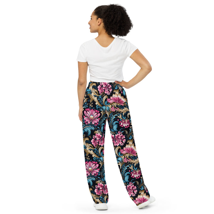 [Floral Bloom] Royal Flora Wide-Leg Pants Pants The Hyper Culture