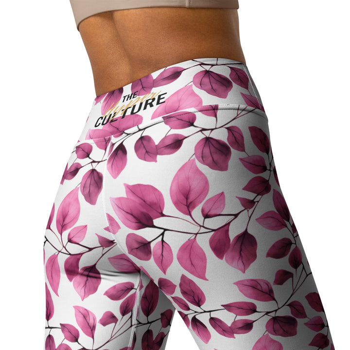 [Floral Bloom] Love Leaf Yoga Leggings Leggings The Hyper Culture