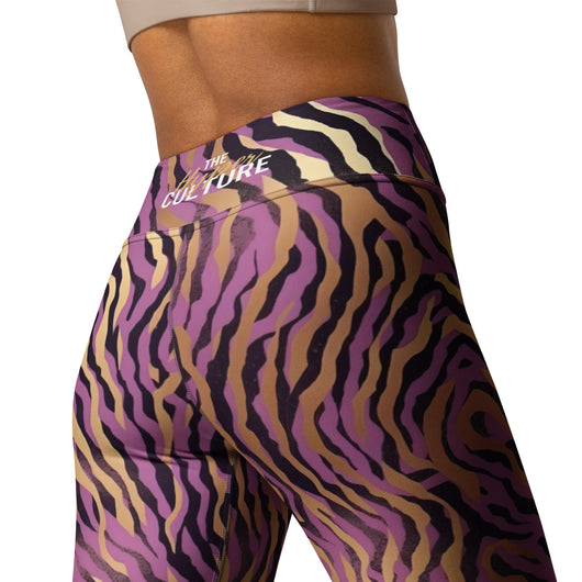 [Wild Side] Purple Stripie Yoga Leggings Leggings The Hyper Culture