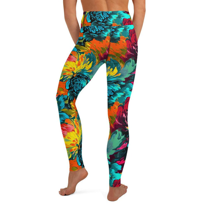 [Floral Bloom] Neon Yoga Leggings Leggings The Hyper Culture