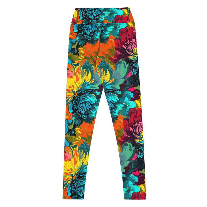 [Floral Bloom] Neon Yoga Leggings Leggings The Hyper Culture
