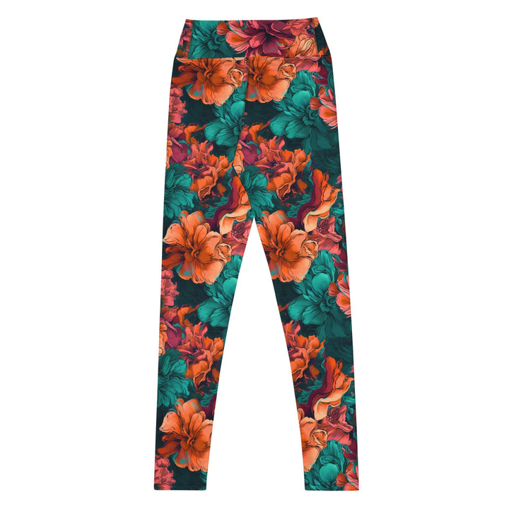 [Floral Bloom] Emerald Bliss Yoga Leggings Leggings The Hyper Culture