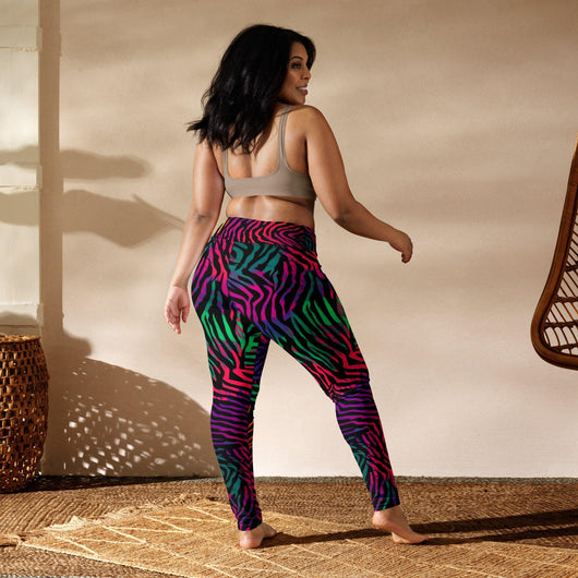 [Wild Side] Neon Zebra Yoga Leggings Leggings The Hyper Culture