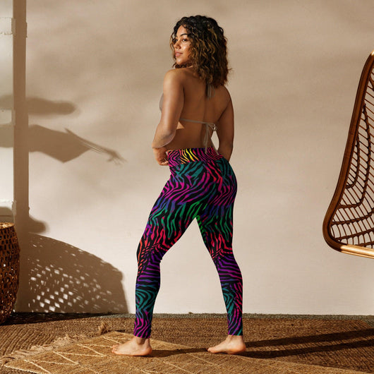 [Wild Side] Neon Zebra Yoga Leggings Leggings The Hyper Culture