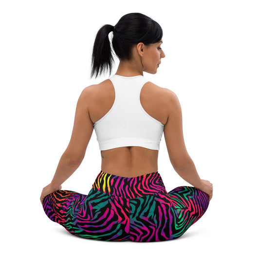[Wild Side] Neon Zebra Yoga Leggings Leggings The Hyper Culture