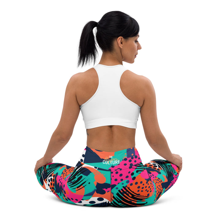 [GeoModa] Digital Chaos Yoga Leggings Leggings The Hyper Culture