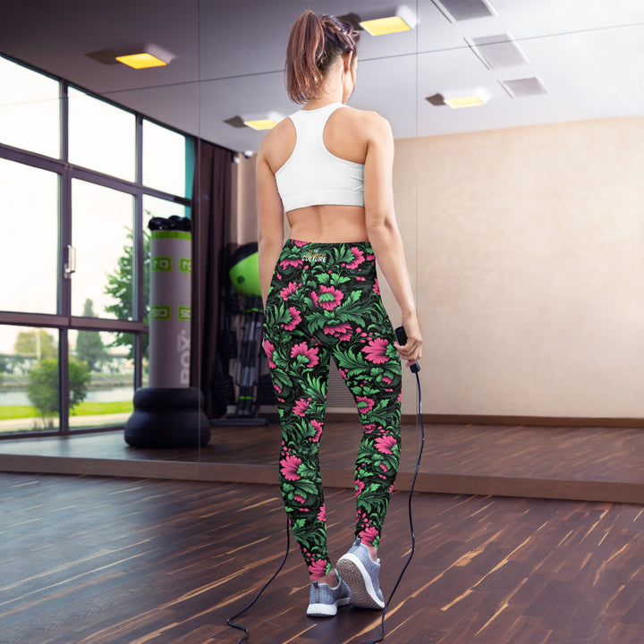 [Floral Bloom] Mystic Flora Yoga Leggings Leggings The Hyper Culture