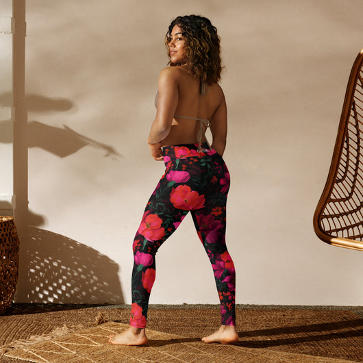 [Floral Bloom] Night Flora Yoga Leggings Leggings The Hyper Culture