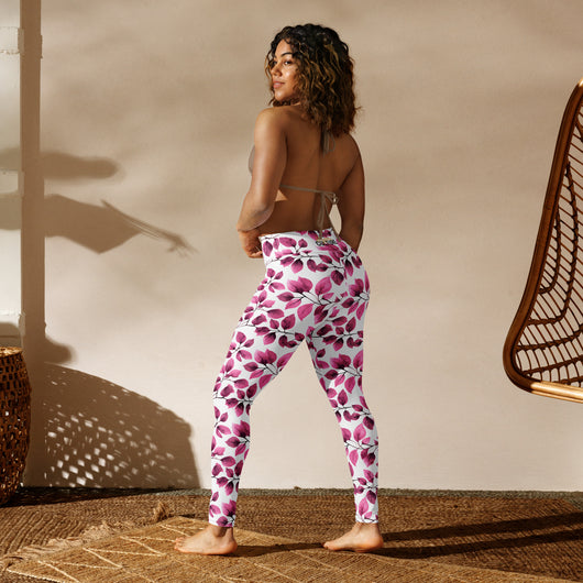 [Floral Bloom] Love Leaf Yoga Leggings Leggings The Hyper Culture