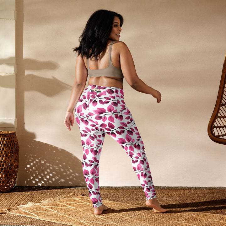 [Floral Bloom] Love Leaf Yoga Leggings Leggings The Hyper Culture