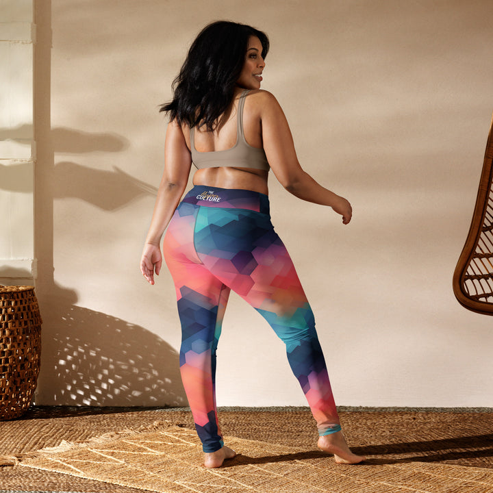 [GeoModa] Cubic Blush Yoga Leggings Leggings The Hyper Culture