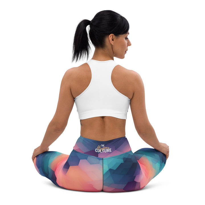 [GeoModa] Cubic Blush Yoga Leggings Leggings The Hyper Culture