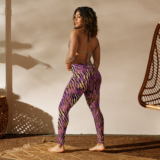 [Wild Side] Purple Stripie Yoga Leggings Leggings The Hyper Culture