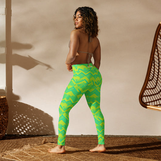 [GeoModa] Lemon Zest Yoga Leggings Leggings The Hyper Culture