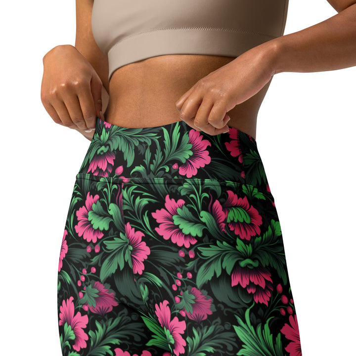 [Floral Bloom] Mystic Flora Yoga Leggings Leggings The Hyper Culture