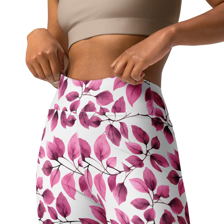 [Floral Bloom] Love Leaf Yoga Leggings Leggings The Hyper Culture