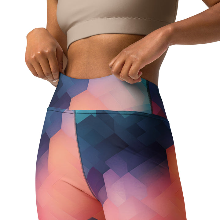 [GeoModa] Cubic Blush Yoga Leggings Leggings The Hyper Culture