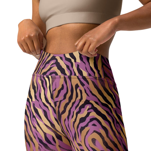 [Wild Side] Purple Stripie Yoga Leggings Leggings The Hyper Culture