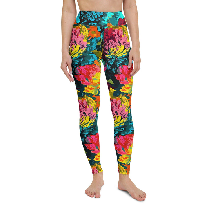 [Floral Bloom] Neon Yoga Leggings Leggings The Hyper Culture