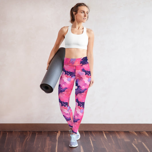 [Luxe Chic] Blush Galactic Yoga Leggings Leggings The Hyper Culture
