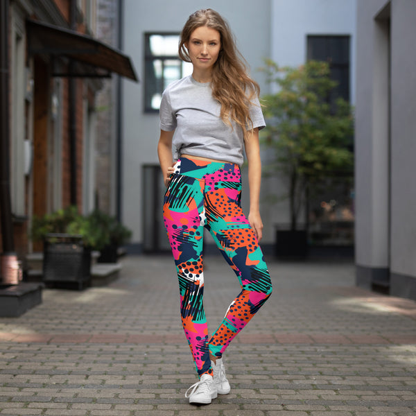 [GeoModa] Digital Chaos Yoga Leggings Leggings The Hyper Culture