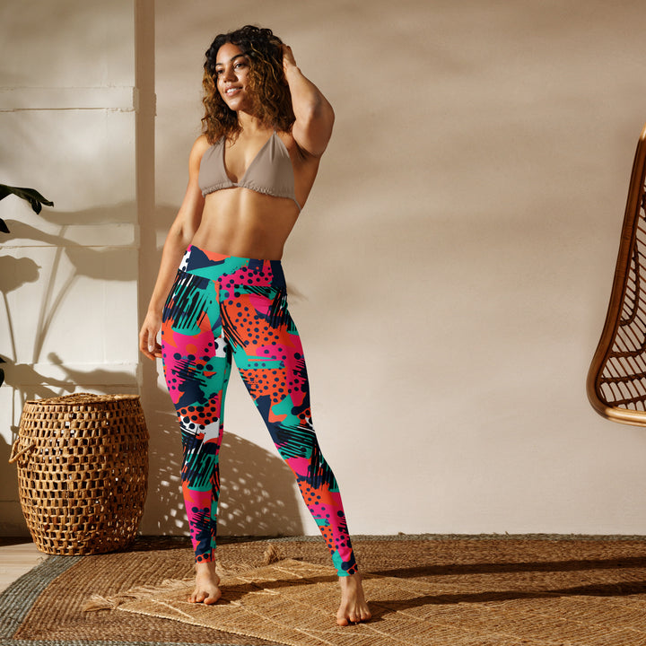 [GeoModa] Digital Chaos Yoga Leggings Leggings The Hyper Culture