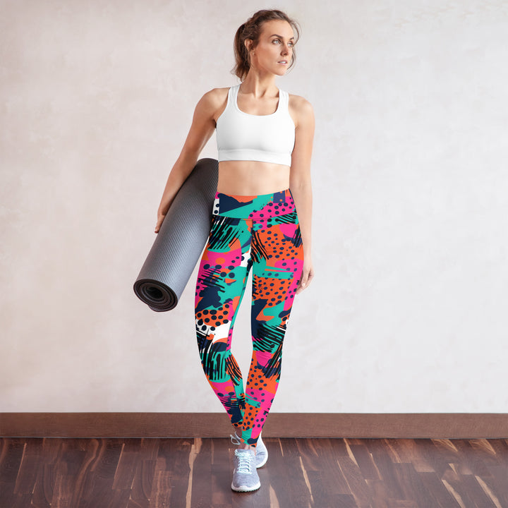 [GeoModa] Digital Chaos Yoga Leggings Leggings The Hyper Culture
