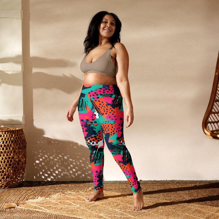[GeoModa] Digital Chaos Yoga Leggings Leggings The Hyper Culture