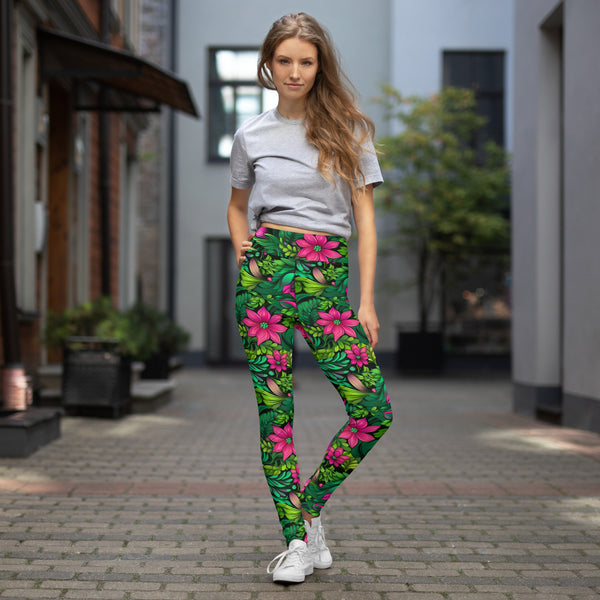 [Floral Bloom] Wild Flora Yoga Leggings Leggings The Hyper Culture