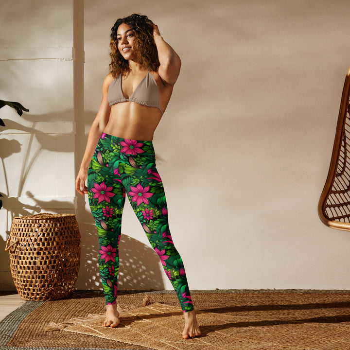 [Floral Bloom] Wild Flora Yoga Leggings Leggings The Hyper Culture