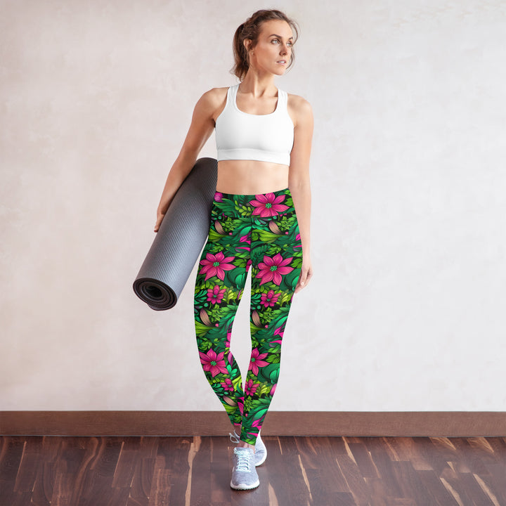 [Floral Bloom] Wild Flora Yoga Leggings Leggings The Hyper Culture