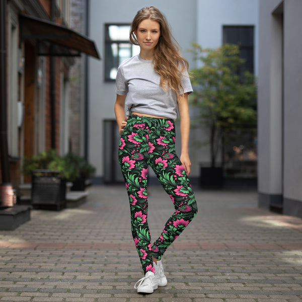 [Floral Bloom] Mystic Flora Yoga Leggings Leggings The Hyper Culture