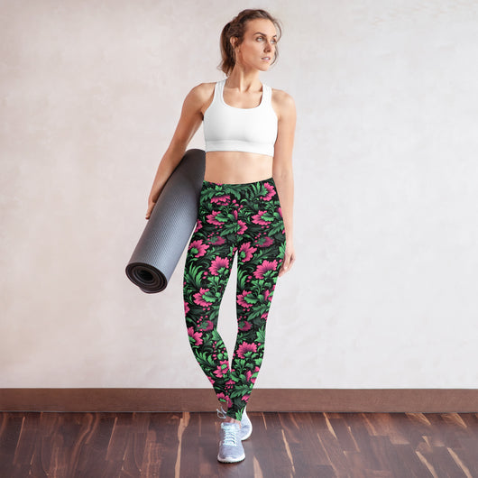 [Floral Bloom] Mystic Flora Yoga Leggings Leggings The Hyper Culture