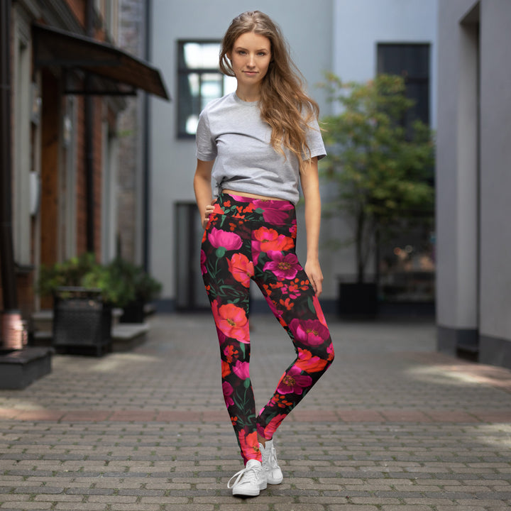 [Floral Bloom] Night Flora Yoga Leggings Leggings The Hyper Culture