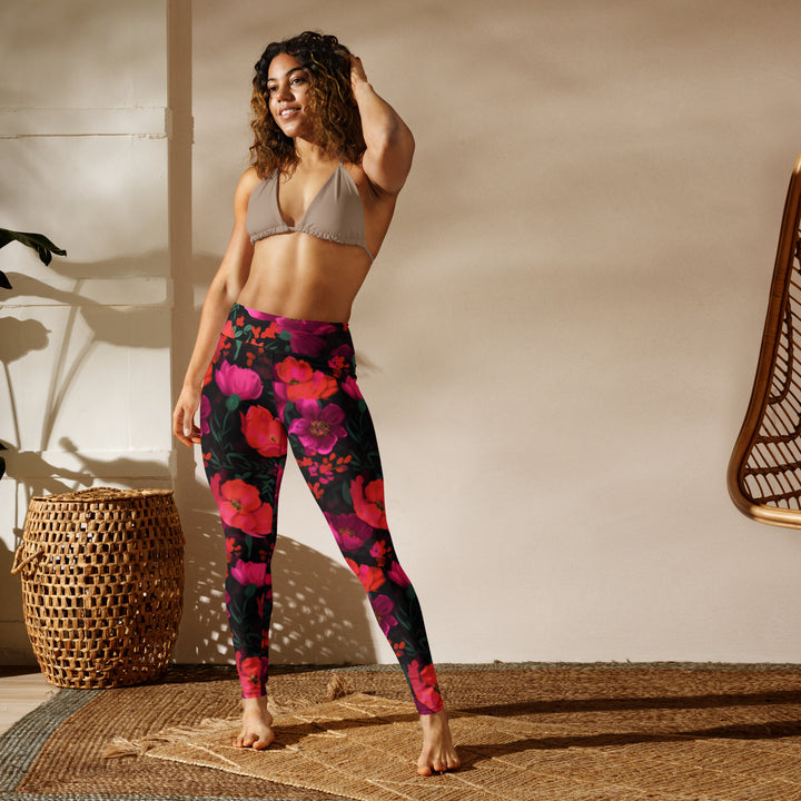 [Floral Bloom] Night Flora Yoga Leggings Leggings The Hyper Culture