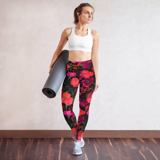 [Floral Bloom] Night Flora Yoga Leggings Leggings The Hyper Culture