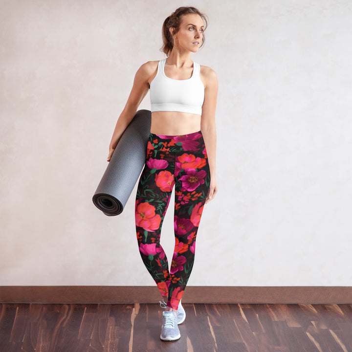 [Floral Bloom] Night Flora Yoga Leggings Leggings The Hyper Culture
